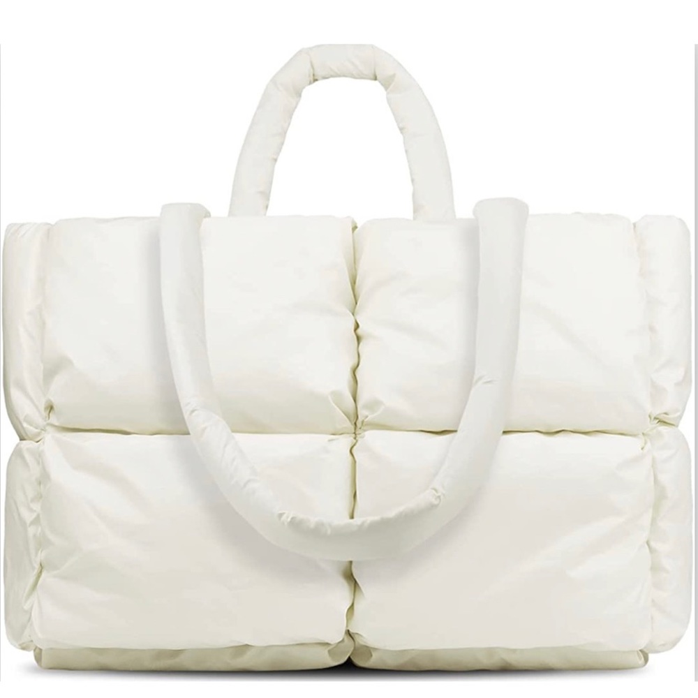Oversized Off-White Puffer Tote